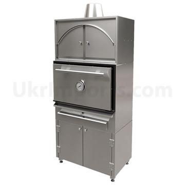 Furrë grill me qymyr HOSPER X25Sc me mbajtëse dhe kabinet