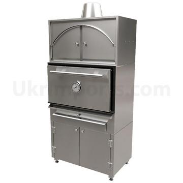 Furrë grill me qymyr HOSPER X45Sc me mbajtëse dhe kabinet